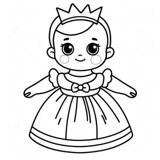 Pagina Para Colorir Da Princesa Bebe Adoravel Em Um Vestido 15300-12963