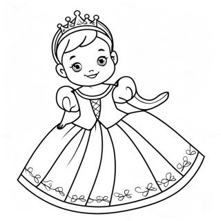 Pagina Para Colorir Da Princesa Bebe Adoravel Em Um Vestido 15300-12964