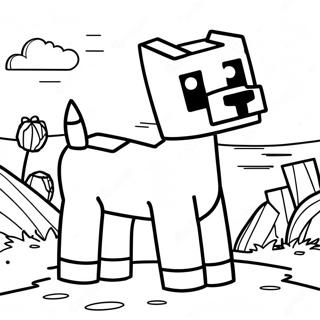 Pagina Para Colorir Cachorro Fofo Do Minecraft 15360-12866