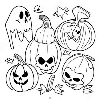 Pagina Para Colorir De Decoracoes De Halloween Vintage Assustadoras 15500-13131