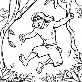 Pagina Para Colorir Do Tarzan Balancando Em Vines 15591-13193