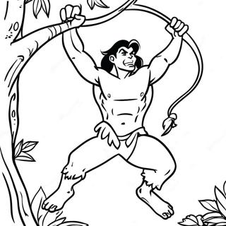 Pagina Para Colorir Do Tarzan Balancando Em Vines 15591-13194