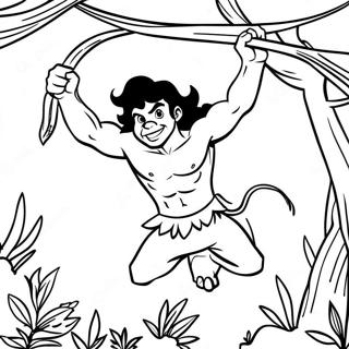 Pagina Para Colorir Do Tarzan Balancando Em Vines 15591-13195