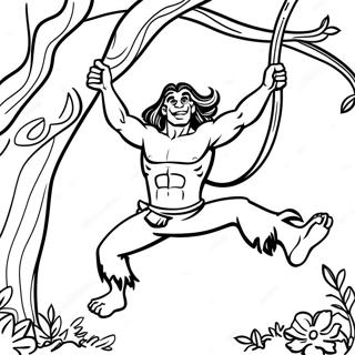 Pagina Para Colorir Do Tarzan Balancando Em Vines 15591-13196