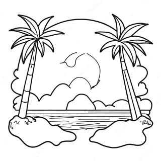 Pagina Para Colorir Do Por Do Sol Tropical 15681-13265