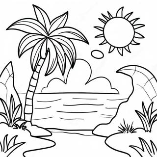 Pagina Para Colorir Do Por Do Sol Tropical 15681-13266