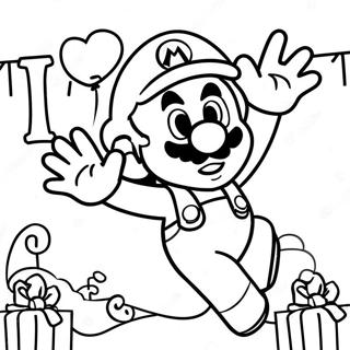 Aniversário Do Mario Páginas Para Colorir