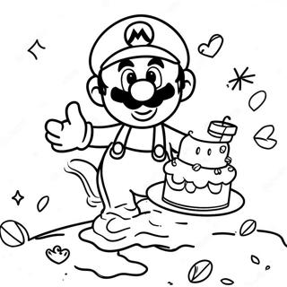 Pagina Para Colorir Da Celebracao De Aniversario Do Mario 15700-13279