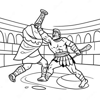 Pagina Para Colorir Do Gladiador Lutando Na Arena 15721-13299