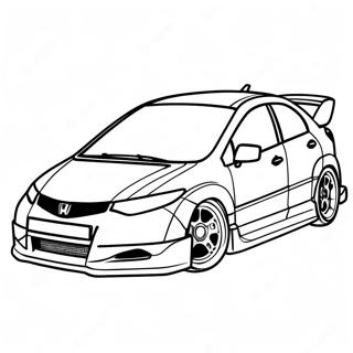 Pagina Para Colorir Do Honda Civic Esportivo Em Corrida 15922-13449