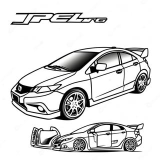 Pagina Para Colorir Do Honda Civic Esportivo Em Corrida 15922-13450