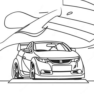 Pagina Para Colorir Do Honda Civic Esportivo Em Corrida 15922-13451