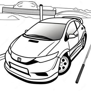 Pagina Para Colorir Do Honda Civic Esportivo Em Corrida 15922-13452