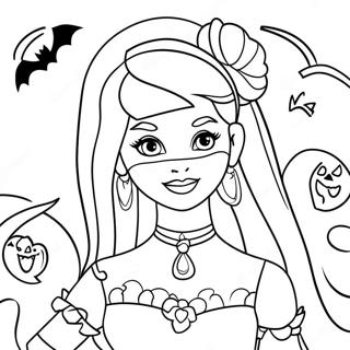 Halloween Da Barbie Páginas Para Colorir