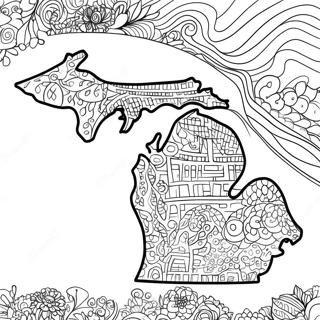 Pagina Para Colorir Mapa Do Estado De Michigan 16301-13751