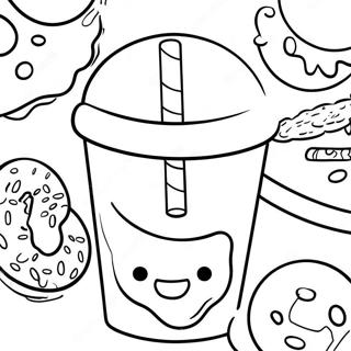 Pagina Para Colorir Copo Colorido Do Dunkin Donuts 16463-13875