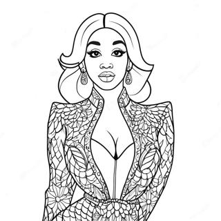 Pagina Para Colorir Cardi B Em Traje Brilhante 16503-13908