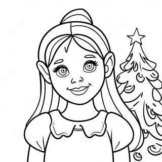 Cindy Lou Who Com Arvore De Natal Pagina Para Colorir 16743-14099