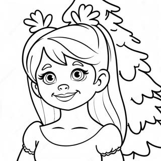 Cindy Lou Who Com Arvore De Natal Pagina Para Colorir 16743-14100