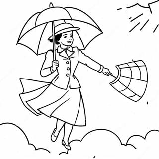 Pagina Para Colorir Da Mary Poppins Voando Com Guarda Chuva 16763-14116