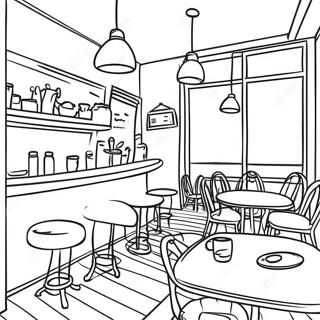 Pagina Para Colorir Do Interior Aconchegante Do Cafe 16913-14241