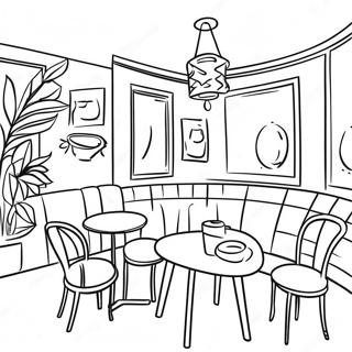 Pagina Para Colorir Do Interior Aconchegante Do Cafe 16913-14242