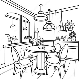 Pagina Para Colorir Do Interior Aconchegante Do Cafe 16913-14243