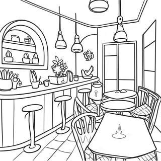 Pagina Para Colorir Do Interior Aconchegante Do Cafe 16913-14244