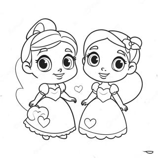 Pagina Para Colorir Das Princesas Da Disney Com Coracoes 17014-14313