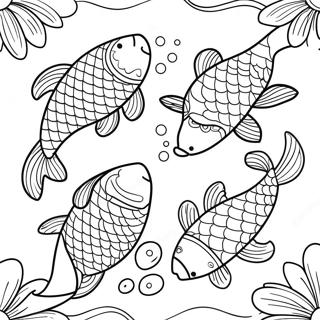 Pagina Para Colorir Do Peixe Koi Colorido Nadando Em Um Lago 17024-14322