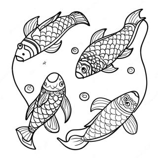 Pagina Para Colorir Do Peixe Koi Colorido Nadando Em Um Lago 17024-14323