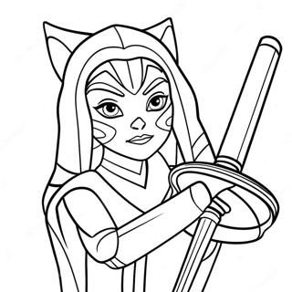 Pagina Para Colorir Do Duelo De Sabres De Luz De Ahsoka Tano 17094-14378