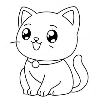 Pagina Para Colorir De Gato Anime Kawaii Adoravel 1712-1370