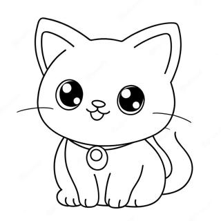 Pagina Para Colorir De Gato Anime Kawaii Adoravel 1712-1371