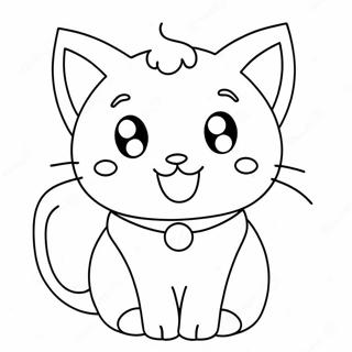 Pagina Para Colorir De Gato Anime Kawaii Adoravel 1712-1372