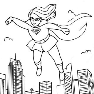 Pagina Para Colorir Da Supergirl Voando Alto 17264-14513