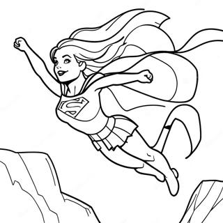 Pagina Para Colorir Da Supergirl Voando Alto 17264-14514