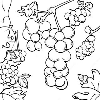 Pagina Para Colorir De Uvas Suculentas Em Um Vinhedo 17325-14554