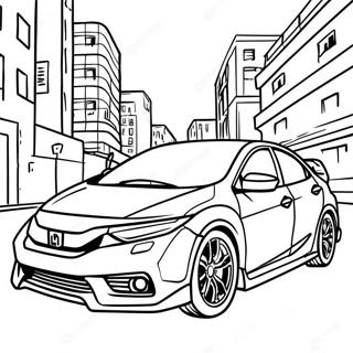 Pagina Para Colorir Do Honda Civic Em Acao 17375-14593