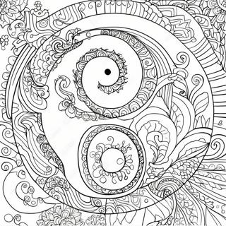 Pagina Para Colorir De Design Intricado De Yin Yang 17565-14747