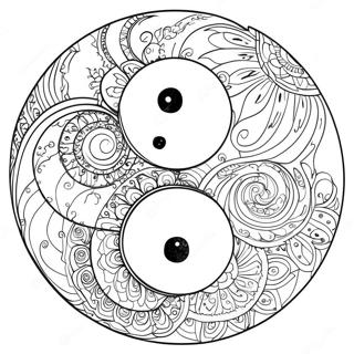 Yin Yang Páginas para Colorir