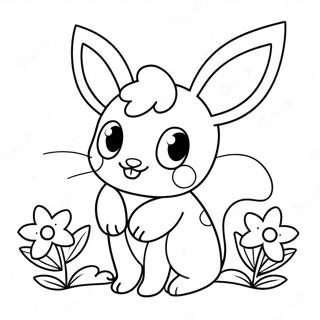 Pagina Para Colorir Do Sylveon Fofo Com Flores 17636-14793