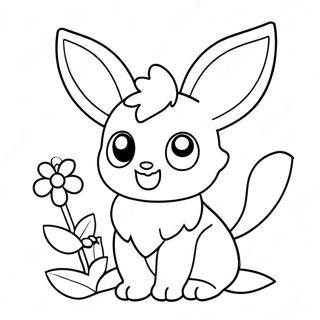 Pagina Para Colorir Do Sylveon Fofo Com Flores 17636-14795