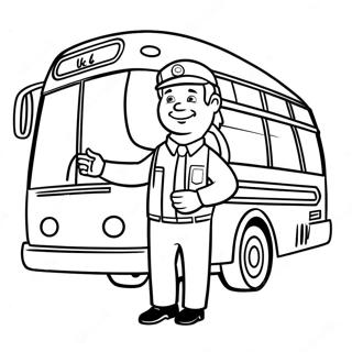 Pagina Para Colorir Do Motorista De Onibus Amigavel 17806-14929