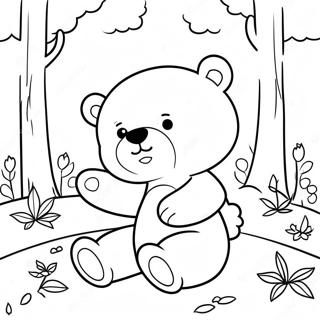 Pagina Para Colorir Hey Bear Fofo Brincando Na Floresta 17986-15075