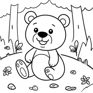 Pagina Para Colorir Hey Bear Fofo Brincando Na Floresta 17986-15076