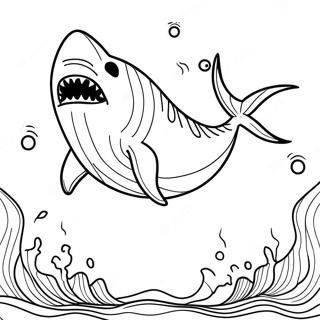 Pagina Para Colorir Do Megalodon Nadando No Oceano 1802-1442