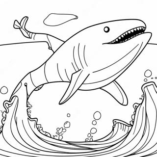 Pagina Para Colorir Do Megalodon Nadando No Oceano 1802-1443