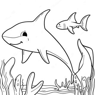 Pagina Para Colorir Do Megalodon Nadando No Oceano 1802-1444