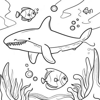 Pagina Para Colorir Do Megalodon Nadando No Oceano 1802-1487